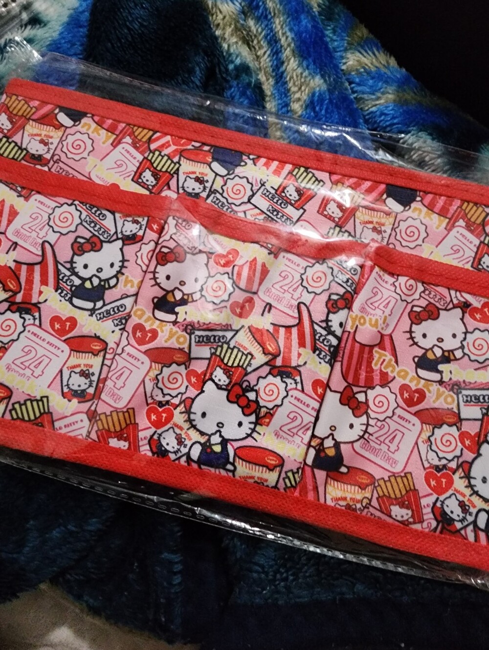 Hello Kitty Pink & Red Snack Pattern Pocket Organizer